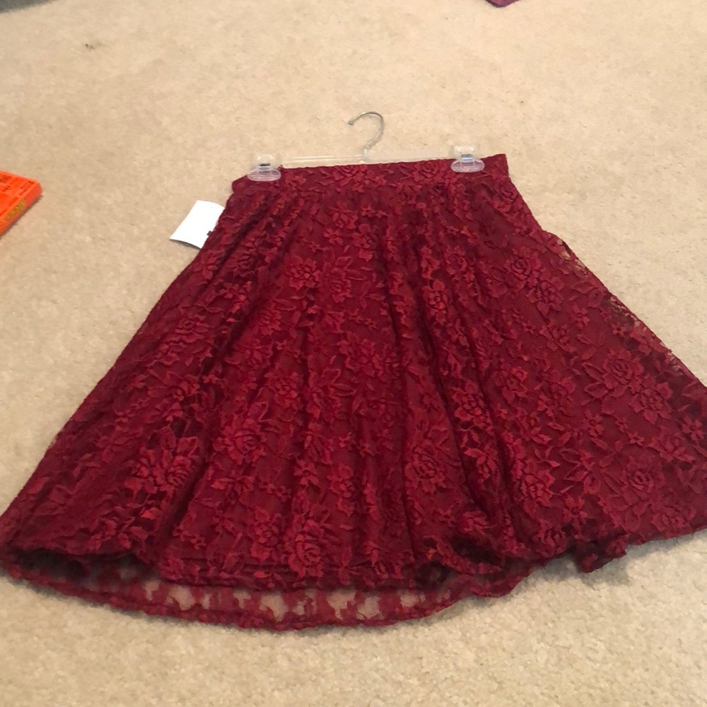 Red lace overlay skirt